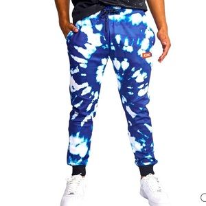 Encrypted Blue Tie-Dye Jogger Pants Size Medium NWT